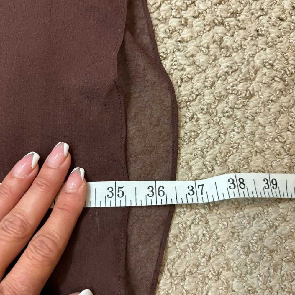 Vintage Ladies Tracey M. brand Ombré Brown Silk‎ Shift Dress Size Large - Picture 9 of 10